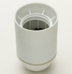 ES E27 Light Bulb Lamp holder Plain Liner 10mm, in White Plastic, Unswitched (A41W)